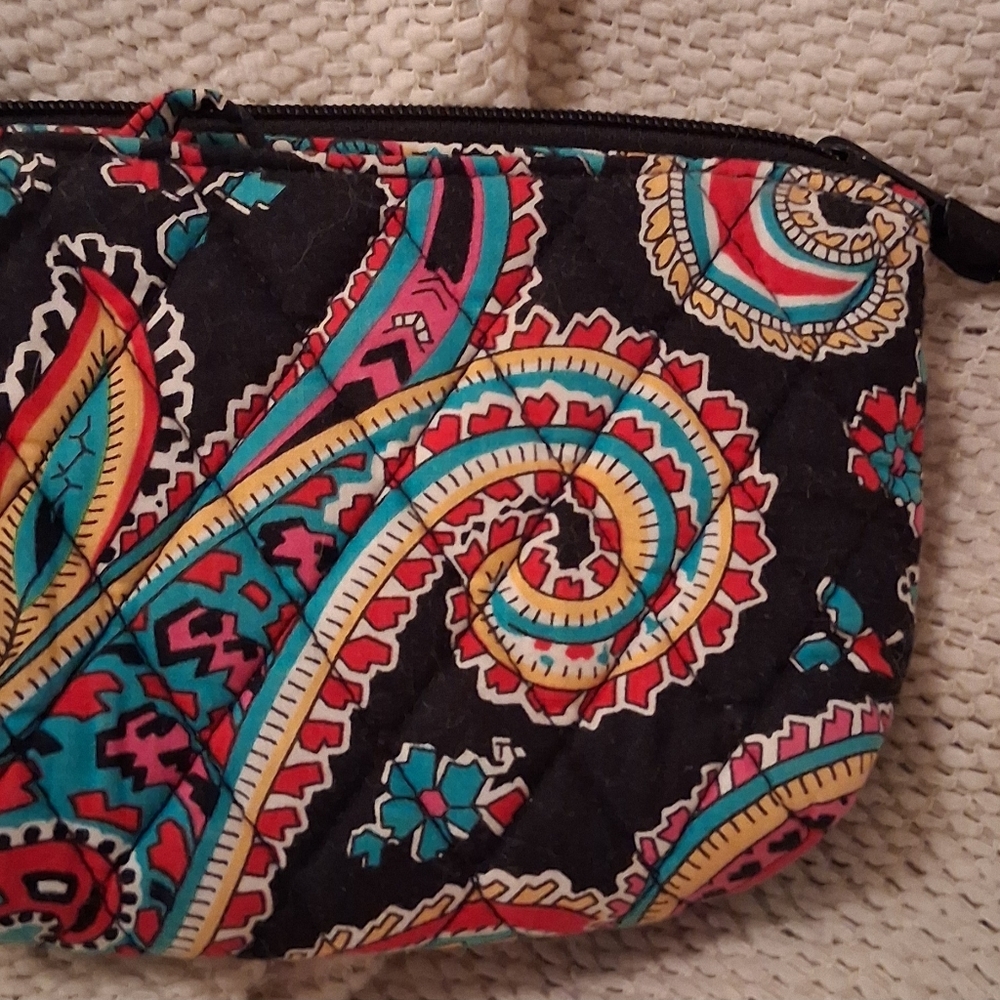 Vera Bradley Cosmetic Bag With Small Mirror. In The Pattern Parisian Paisley.